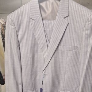 Men's Pinstripe Blazer - Light Gray